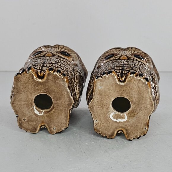 Vintage Sleepy Owl Double Sided Salt Pepper Shaker Set *NO STOPPERS* - Picture 7 of 7